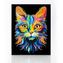 Diamond Dotz Neon Flock Cat Diamond Painting Kits for Adults - Colorful Diamond Art Kits a Relaxing Creative Craft Kit with Dotz Gems 18x14