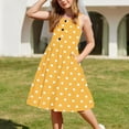 thumbnail image 6 of Maean Girls Sleeveless Dress Polka Dot Printed Summer Flowy Sundress Kids Crew Neck Dresses with Pockets, 6 of 7