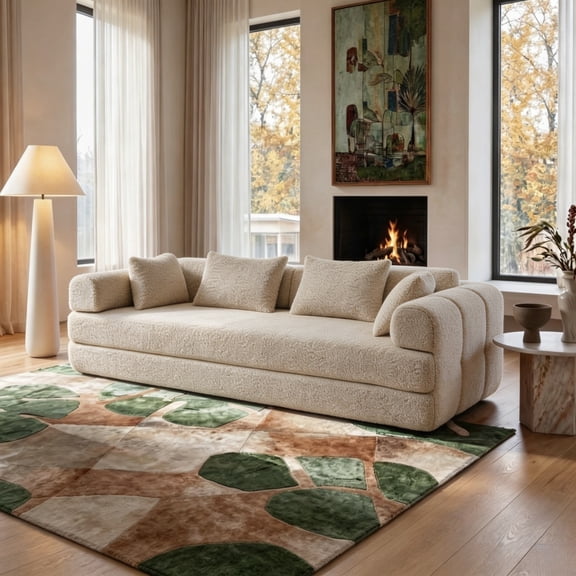 Jivora 78.9" Convertible Sleeper Sofa, Chenille Floor Couch with Removable Armrests