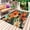 SeaGreen Coral, variant on Burnt Orange Floral Outdoor Rug 3x5 Ft - Reversible Patio Rug Outdoor Camping Rugs, Tropical Botanical Leaves Floral Washable Indoor Outdoor Area Rugs, Non-Slip Outdoor Carpet Runner for Deck/Porch