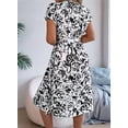 thumbnail image 6 of Women'S Summer V Neck Cap Sleeve Floral Sundresses Flowy Summer Dresses for Women White M, 6 of 10