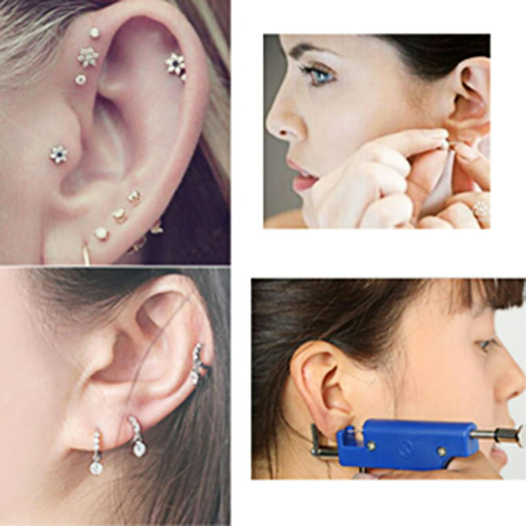 Ear Piercing Gun Kit, 233PCS Self Piercing Earrings Set, Nose Navel Lip  Ears Piercer Body Piercing Tools, Earring Piercer with Hypoallergenicear