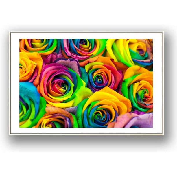 IDEA4WALL Framed Canvas Wall Art Rose Flowers Floral Picture Prints for