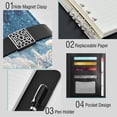 thumbnail image 4 of Leather Notebook with Pen Holder Writing Notepad Includes 100 Pages Lined Journal Winter Fairyland Scene, 4 of 6