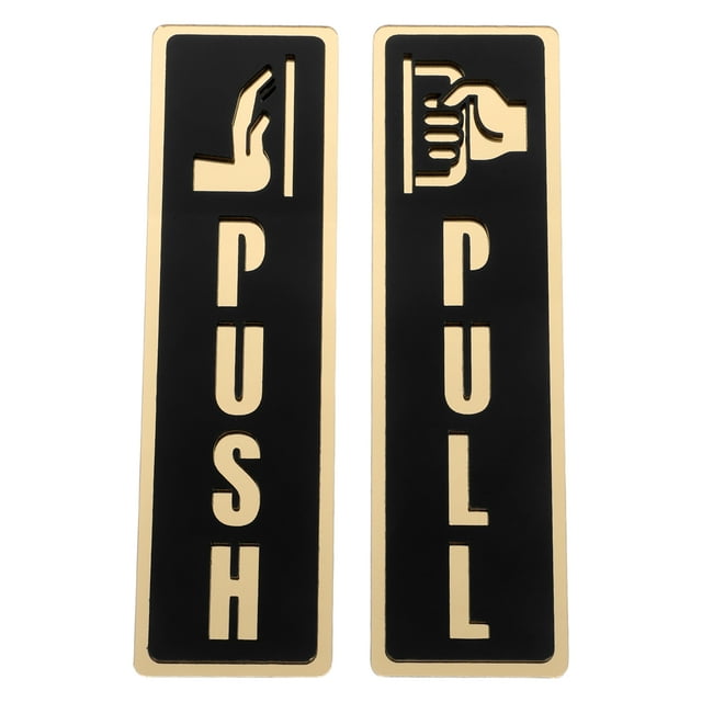 2 letreros de puerta de empuje y tracción: placa de advertencia para puertas de empuje y tracción, para interiores, exteriores, ventanas, negocios, tiendas minoristas.
