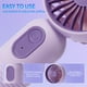 thumbnail image 3 of VanSmaGo Mini ventilador portátil personal de mano, paquete de 2, pequeño con 3 velocidades para viajes, ventilador de pestañas con batería recargable por USB, negro y rosa, 3 of 5
