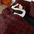 thumbnail image 4 of Feelyou Western Red Damask Twin Bedding Sets 7pcs, Boho Gothic Skull Bedding Comforter Set, 4 of 8