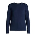 thumbnail image 3 of Time and Tru Women’s Slub Crewneck Tee with Long Sleeves, Sizes XS-XXXL, 3 of 5