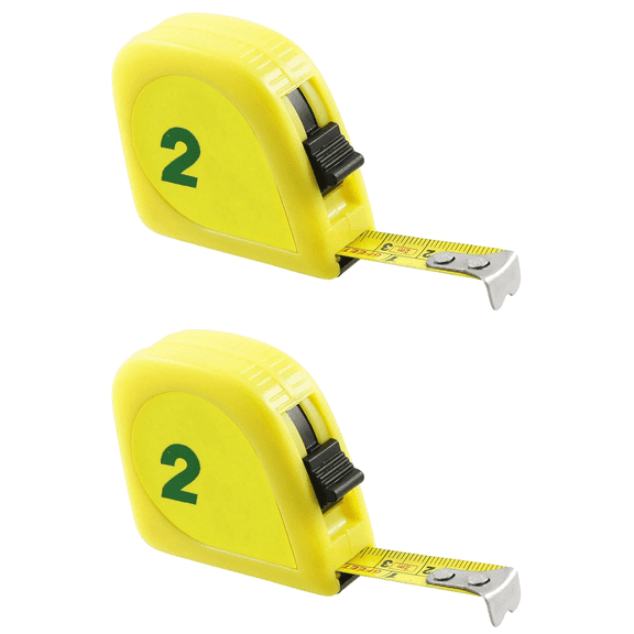 2X Yellow 2M 6FT Tape Meter Measuring Tape Scale Metal Capsule