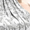 thumbnail image 3 of BlackWhite Origami Dinosaurs Tribal Pattern Blanket,Comfortable Soft Lamb Wool Throw Blanket,All Season,Warm Lightweight Blankets for Sofa Bed Couch Living Room Chair,30"x40", 3 of 4