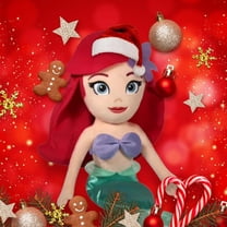 Santa Hat Princess Ariel 13” High Quality Plush Doll The Little Mermaid Holiday