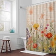 thumbnail image 5 of Flower Floral Branch Leaves Fabric Shower Curtain Plant Watercolor Washable Shower Curtains for Bathroom, Waterproof Bath Curtain with Hooks Home Decor 36x72in, 5 of 8