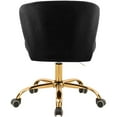 thumbnail image 6 of Meridian Furniture Finley Swivel Adjustable Black Velvet and Gold Office Chair, 6 of 7