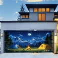 thumbnail image 3 of 8X7FT Camping Garage Door Decorations Nature Forest Scene Tent Mountain Campfire Door Cover Garage Door Banner Camper Photo Backdrop Adventure Travel Trailers Background Outdoor Party Decorations, 3 of 5