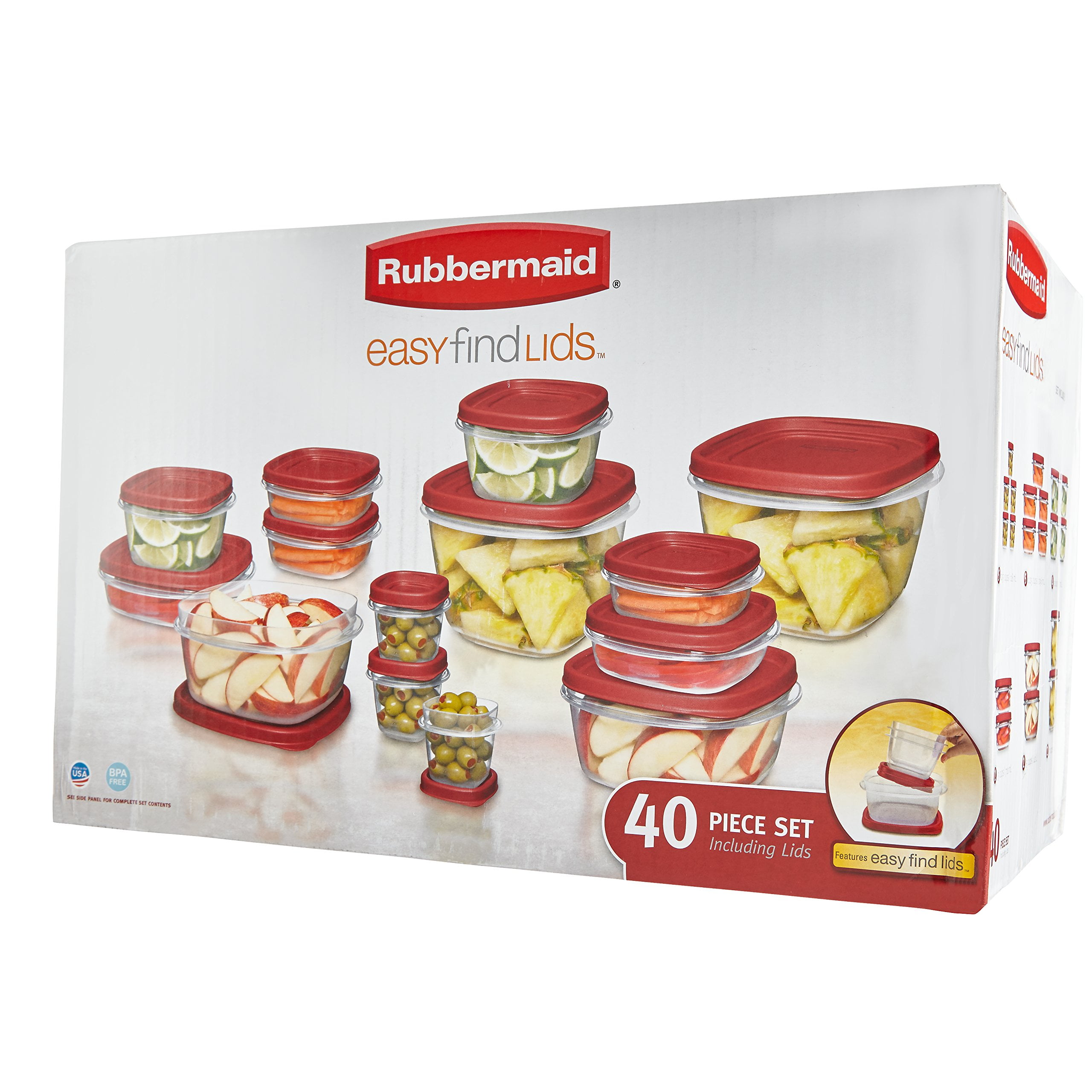 Rubbermaid® 1777164 Easy Find Lids™ Food Storage Container, 40-Cup/2.5 –  Toolbox Supply