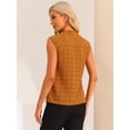thumbnail image 3 of Unique Bargains Women's Sleeveless Button Down Tartan Shirt Casual Shirts Blouse S Caramel, 3 of 6
