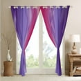 thumbnail image 4 of Gradient Purple and Tele Magenta Curtains & Drapes 2 Panels 38"Wx54"L,Silver Foil Print Wave Striped Curtains Ombre Blackout Curtains,Abstract Art Room Decor Aesthetic, 4 of 6