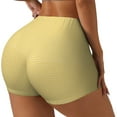 thumbnail image 2 of Fotbe Yellow Gingham Seamless Shorts, Womens Workout Shorts High Waist Stretch Booty Short for Gym/Yoga/Running/Biking-XX-Large, 2 of 9