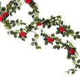 thumbnail image 2 of Enredaderas de rosas artificiales, enredaderas de flores, accesorio de fotografía, hojas de imitación colgantes florales para mesa de jardín, centro Rojo perfecl Guirnalda de flores, 2 of 8