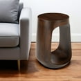 thumbnail image 2 of 18" Walnut Solid Wood Round Pedestal End Table, 2 of 5