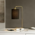 thumbnail image 2 of SAFAVIEH Nevana 20 in. Glam Brass Gold Iron USB Port Table Lamp with Black 100% Cotton Shade, 2 of 6