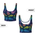 thumbnail image 6 of Goofa Retro Bright Pineapple Printed Sports Bras for Women, High Impact Running Bra Workout Crop Tank Tops Longline Sports Bra Push up-Small, 6 of 9