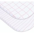 thumbnail image 1 of shiyou-Bassinet Drap-Housse Lot de 2 Jersey Coton Respirant et Doux pour Bébé Fille (Rayures à Pois Roses & Lignes à Carreaux Roses), 1 of 4