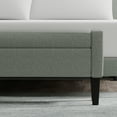 thumbnail image 3 of 52" Upholstered Storage Bench With Truncated Arms in Stone (Light Gray), 3 of 7