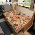 thumbnail image 4 of Chririnla Stretch RV Jackknife Sofa Bed Slipcovers Suitable for Camper Motorhome Folding Sofa, Elastic Fit Cover for RV Jackknife Futon, Vintage Rose Butterfly, 4 of 7