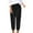 Black, variant on IROINNID Women's Pants for Women Capris High Waist Leggings with Pockets Wide Leg Exercise Workout Crop Straight Open Bottom