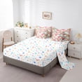 thumbnail image 5 of Feelyou Dreamy Pink Rainbow Bedding Comforter Set 7pcs for Child, Kawaii Stars Love Heart Queen Bedding Sets, Fairy Tale Style Reversible Queen Sheet Sets, Ultra Soft Bedroom Decor, 5 of 8