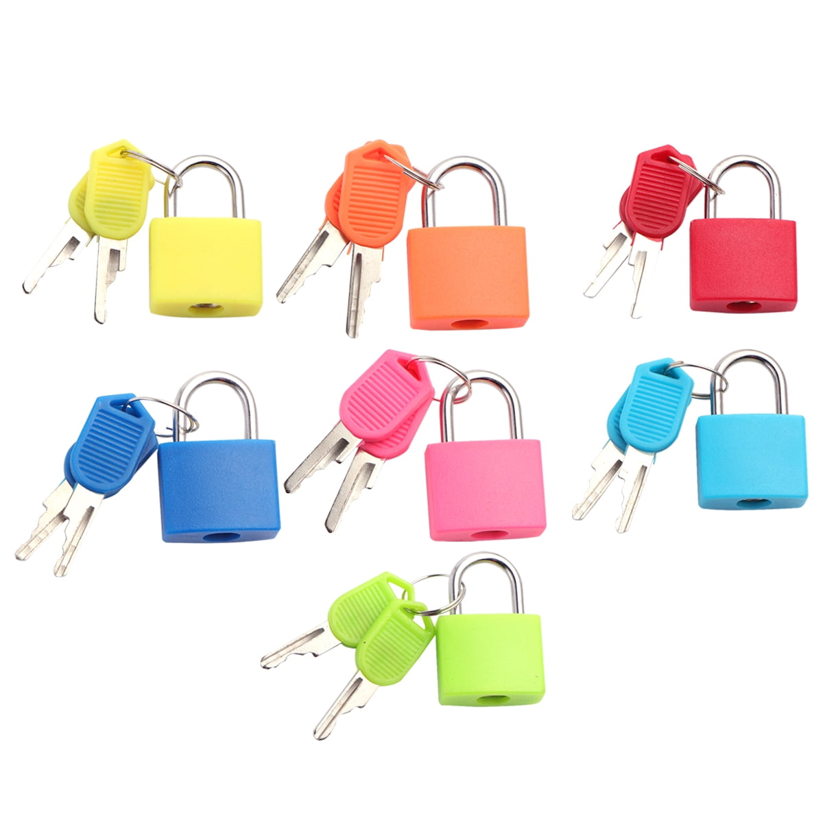 7pcs Mini Colorful Padlock Backpacks Computer Bags Toolbox Suitcase Lock Padlock with Keys