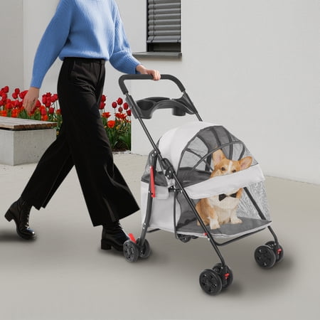 Foldable Pet Travel Cart Pet Cart for Small to Medium Dogs and Cats Foldable Pet Cart