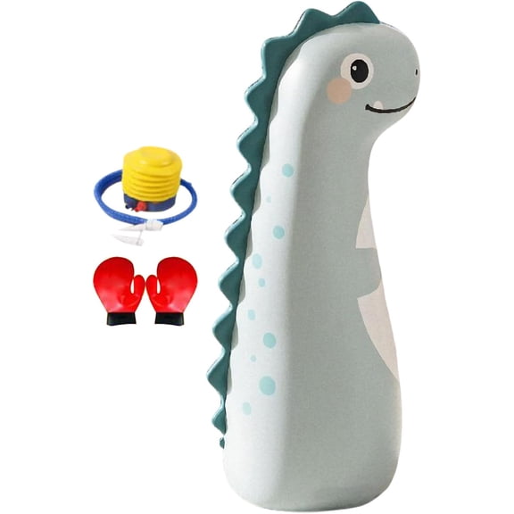 Kids Inflatable Punching Bag,Dinosaur Bounce Back Punching Bag, Durable PVC Brown Bear Boxing Bags Helping Kids to Develop Coordination and Physical Skills While Having Fun