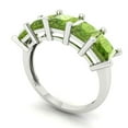 thumbnail image 2 of 2.5 ct Brilliant Princess Cut Natural Peridot 18K White Gold Eternity Band SZ 9, 2 of 6