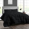 thumbnail image 2 of HNB Store 3pc Duvet Cover Set | 600 TC Egyptian Cotton | Oversized King Size Duvet Cover with 2 Pillowcases | Black | Pinch, 2 of 8