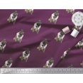 thumbnail image 2 of Soimoi Polyester Crepe Fabric Bow,Hat & Pug Dog Decor Fabric Printed Yard 42 Inch Wide, 2 of 3