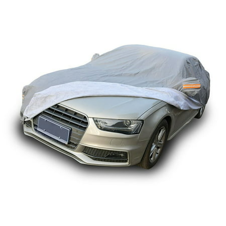 Breathable Universal Fit Car Cover All Weather Outdoor Indoor Full Waterproof Heat Sun UV Rain Snow Dust Resistant Covers (Fits Cars Up To 185