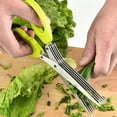 thumbnail image 2 of Multifunctional Muti Layers Stainless Steel Knives Multi Layers Scallion Cutter Herb Laver Spices Cutter Kitchen Scissors, 2 of 6