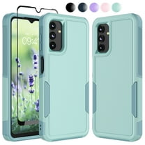 Samsung Galaxy A14 5G Phone Case and Screen Protector, eBizWare Shockproof Rubber Case for Galaxy A14 5G 6.6-inch, Heavy Duty Armor Full Body Protective Hybrid PC Back Case Cover -Green