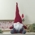 thumbnail image 2 of Northlight Chubby Plaid Gnome Sitting Figure Christmas Decoration - 18" - Red and Gray, 2 of 5