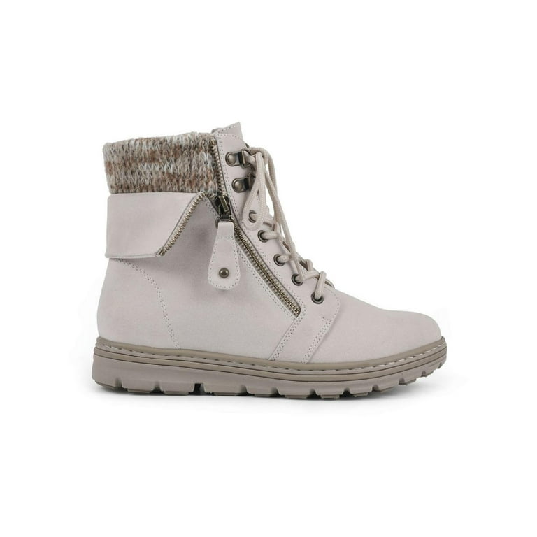 Cliffs by White Mountain Womens Kaylee Zipper Ankle Boots White 8