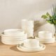 thumbnail image 1 of Juego de vajilla TheTerra de 18 piezas de porcelana beige apto para horno, 1 of 7