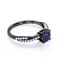 thumbnail image 4 of JeenMata 1 TCW Round-Shaped Lab Created Alexandrite and Moissanite - Infinity with Pave Accents - Prong Engagement Ring - 18K Black Gold Plating over Silver, 4 of 6