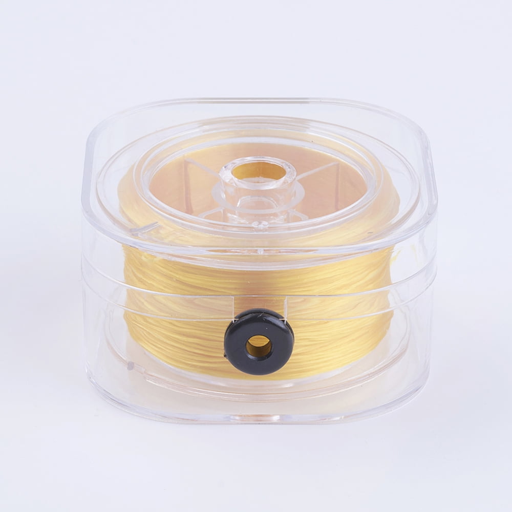 Flat Elastic String Elastic Beading Thread for Stretch Bracelet Making Yellow 0.6mm 54.68 yards(50m)/roll