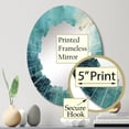 thumbnail image 3 of Designart "Turquoise Calm VII" Abstract Landscape Round Wall Mirror - Modern Oval Printed Decorative Oversized Mirror - Multiple Color Options, 3 of 4
