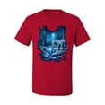 thumbnail image 2 of Wild Bobby, Tiger In The Snowy Night Animal Lover Men's Graphic T-Shirt, Red, Large, 2 of 3