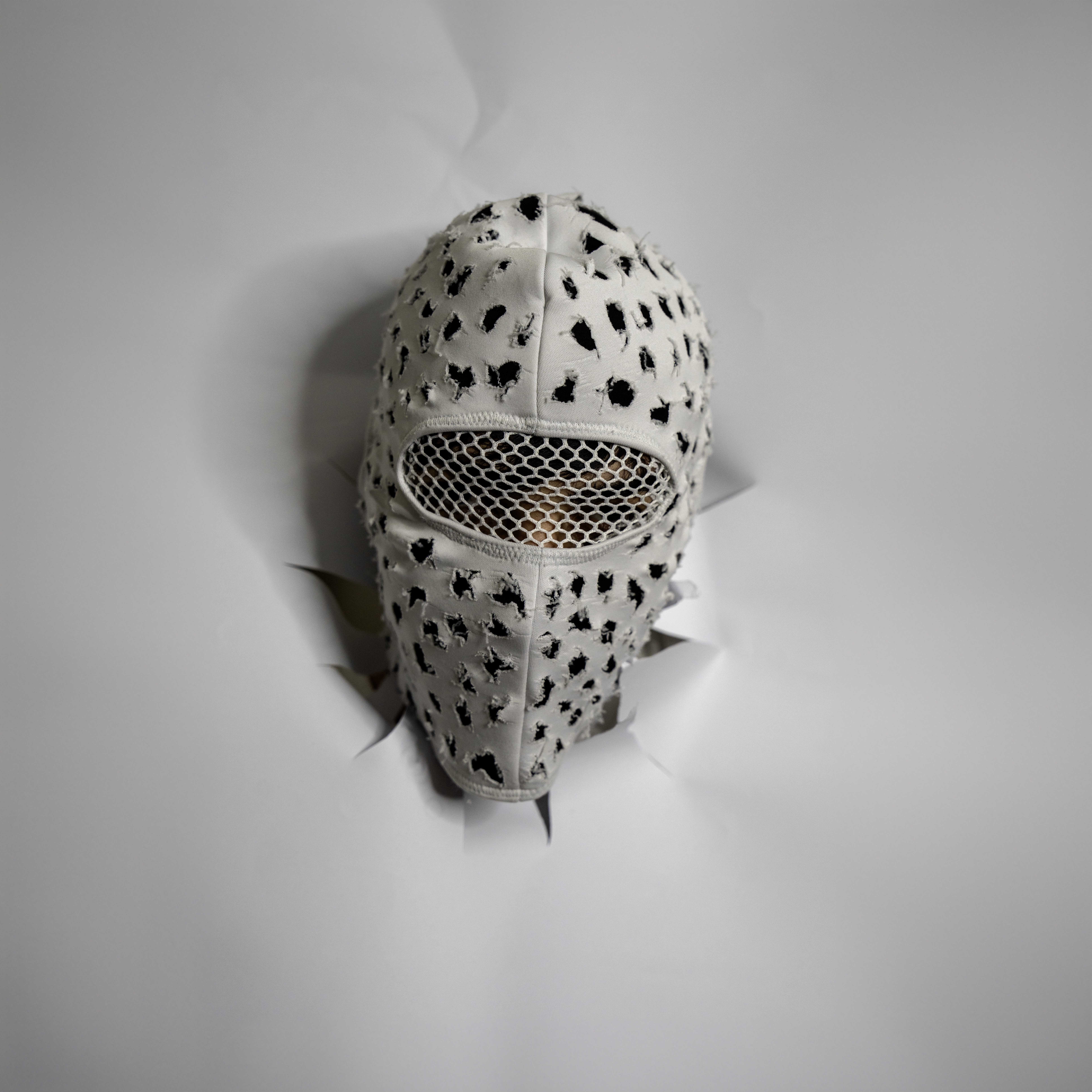 Black and White Double Layered Ski Mask Combining Style and Comfort with White