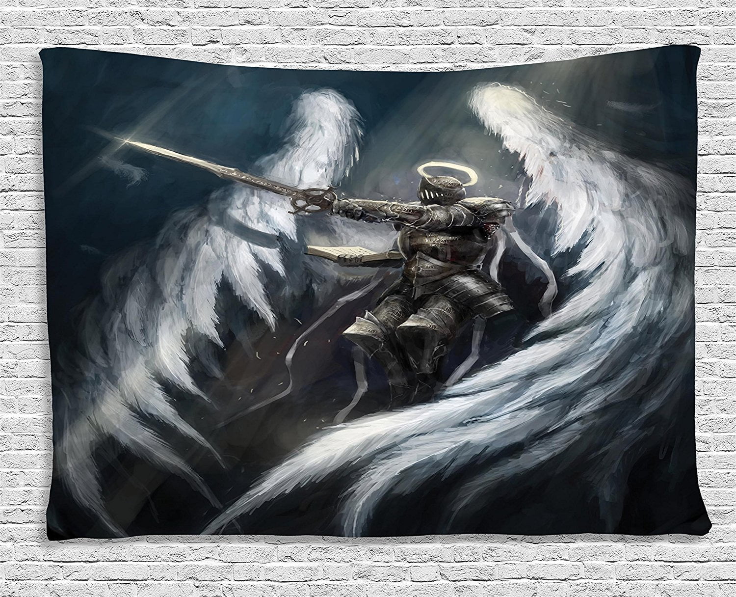 Dark Tapestry Fantasy Decor by , Angel Knight with Majestic Wings
