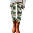 thumbnail image 2 of Christmas Fall Polyester Ankle-Length Spandex Floral Leggings for Women Green Women's Day Autumn And Winter Artistic Splash Printed Soft Stretchy Pants M, 2 of 6